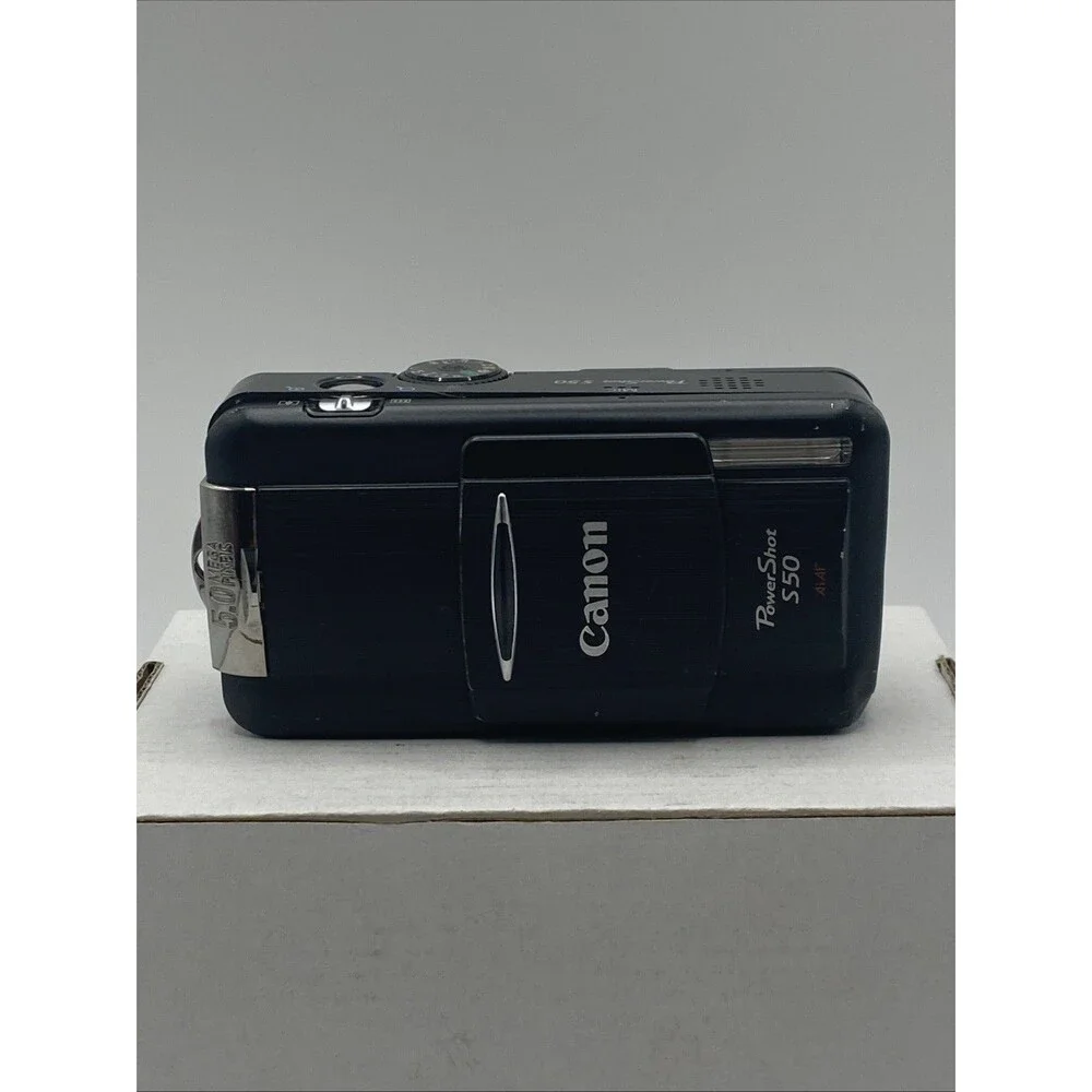 Canon PowerShot S50 5MP Digital Camera Black AS-IS Untested Cosmetic Wear